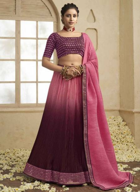 Purple Colour Maaya Vol 3 Fancy Wear Exclusive Pure Chinon Lehenga Choli Collection 304